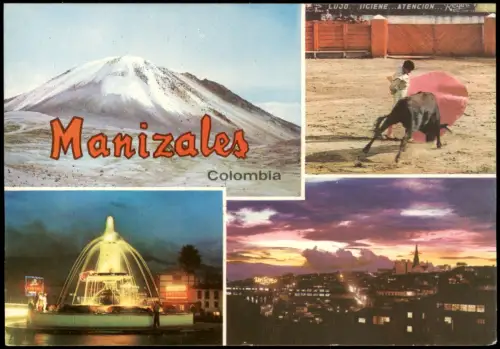 Kolumbien  Mehrbild-AK MANIZALES COLOMBIA u.a. Stierkampf Corrida de toros 1970