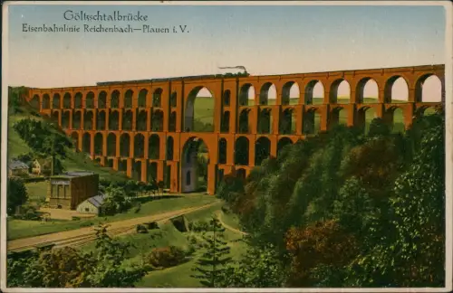 Netzschkau (Vogtland) Göltzschtalbrücke Eisenbahnlinie  1941 2.WK Feldpost