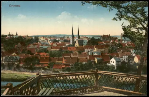 Ansichtskarte Grimma Blick vom Aussichtspunkt 1915