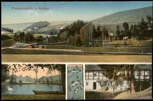 Ansichtskarte Meißen 3 Bild Preiskermühle 1915