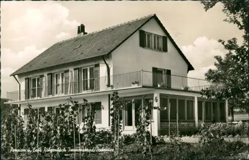 Ansichtskarte Immenstaad a. Bodensee Pension Cafe Röhrenbach 1954
