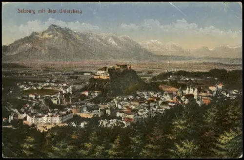 Ansichtskarte Salzburg Panorama-Ansicht Salzburg mit dem Untersberg 1910