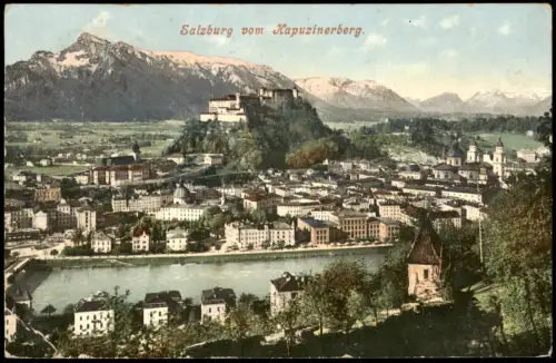 Ansichtskarte Salzburg Panorama-Ansicht vom Kapuzinerberg 1908