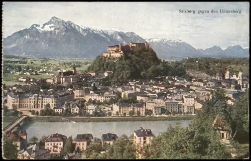 Ansichtskarte Salzburg Panorama-Ansicht gegen den Untersberg 1910