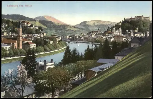 Ansichtskarte Salzburg Panorama-Ansicht Blick von Mülln 1912