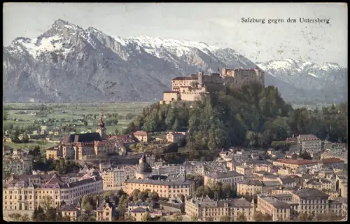 Salzburg Künstlerkarte "Hochland" Salzburg gegen Untersberg Alpen Berge 1934