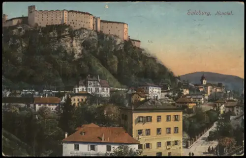 Ansichtskarte Salzburg Panorama-Ansicht Festung und Nonntal 1915