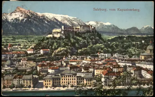 Ansichtskarte Salzburg Panorama-Ansicht vom Kapuzinerberg 1915