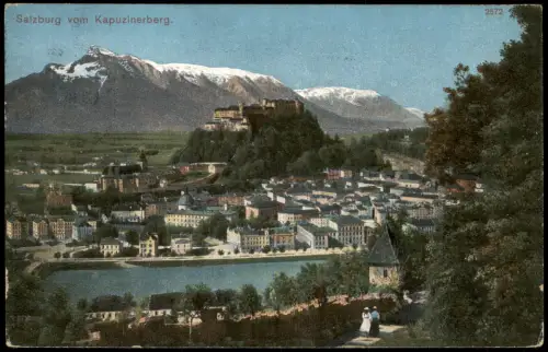 Ansichtskarte Salzburg Panorama-Ansicht Salzburg vom Kapuzinerberg. 1910