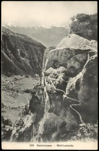 Ansichtskarte .Schweiz Schweiz Schweizer Alpen Gemmipass Walliserseite 1910