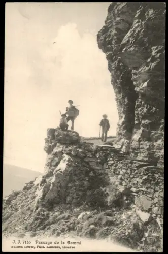 .Schweiz Berg-Wanderer Passage de la Gemmi, Schweizer Alpen 1910