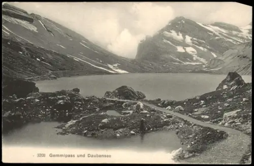 Ansichtskarte .Schweiz Schweizer Alpen Gemmipass und Daubensee Schweiz 1910