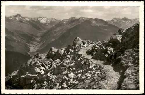 Davos Umland-Ansicht Schweizer Alpen Höhenweg Parsennhütte Hoch-Ducan 1953
