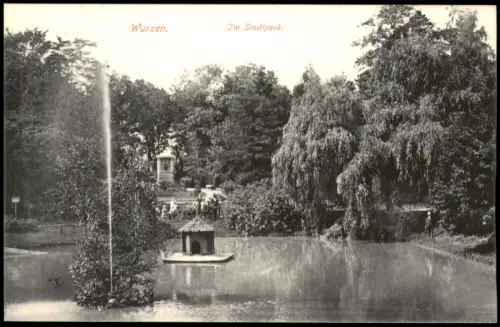 Ansichtskarte Wurzen Im Stadtpark Schwanenhaus Denkmal 1915