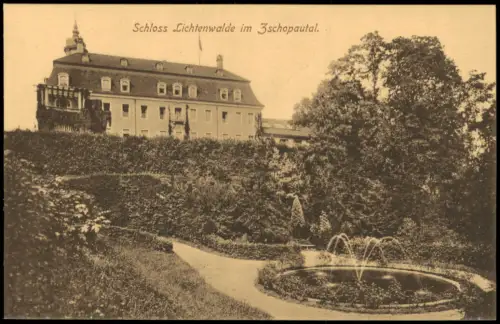 Lichtenwalde-Niederwiesa Schloß Lichtenwalde Rückseite Schloß 1915