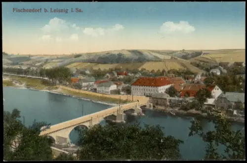 Ansichtskarte Fischendorf-Leisnig Stadt gel. Feldpost 1917
