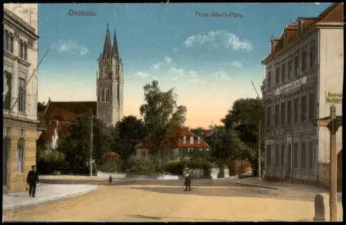 Ansichtskarte Oschatz Partie am Prinz-Albert-Platz. 1915