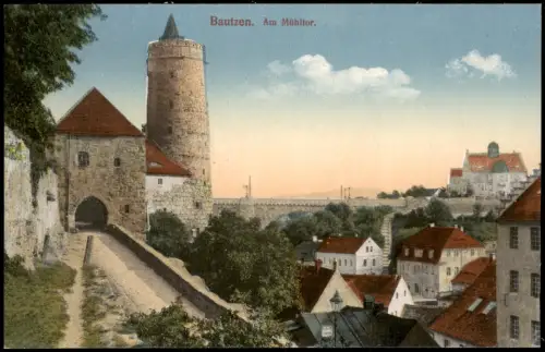 Ansichtskarte Bautzen Budyšin Am Mühltor Stadtpartie 1915
