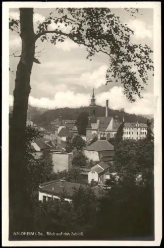 Ansichtskarte Waldheim (Sachsen) Blick auf das Schloß - Fotokarte 1927