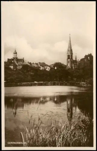 Ansichtskarte Geringswalde Stadt über den Teich gesehen 1927