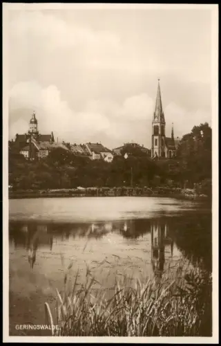 Ansichtskarte Geringswalde Stadt über den Teich gesehen 1927