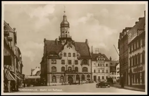 Ansichtskarte Geringswalde Marktplatz Rathaus 1927