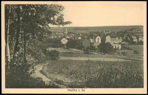 Ansichtskarte Hartha Waldweg Stadt 1918