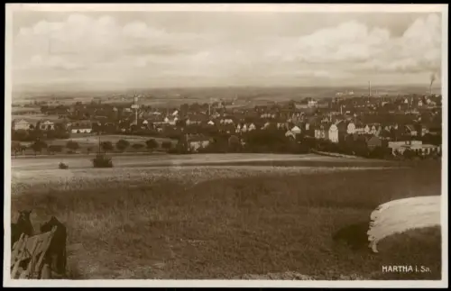 Ansichtskarte Hartha Fernblick auf die Stadt - Fotokarte 1927