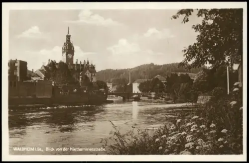Ansichtskarte Waldheim (Sachsen) Blick von der Niethammerstraße. 1927