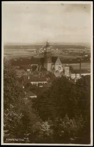 Kamenz Kamjenc Blick über die Stadt Ansichtskarte Oberlausitz 1932
