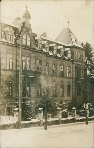 Foto  Hausfassaden Privataufnahme Backstein im Winter 1917 Privatfoto