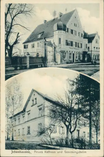 Ichenhausen 2 Bild Neues Rathaus und Genesungsheim 1927 Pernat-Karte: