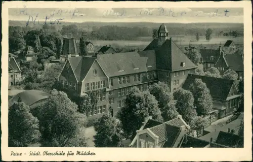 Ansichtskarte Peine Städt. Oberschule für Mädchen 1953