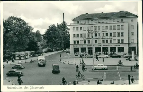 Ansichtskarte Neumünster Gänsemarkt Auto Verkehr 1957