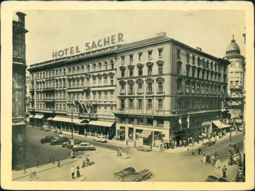 Ansichtskarte Wien Straßenpartie - Hotel Sacher 1928
