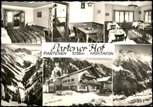 Partenen Mehrbildkarte mit Pension Gasthof Partener Hof im Montafon 1960