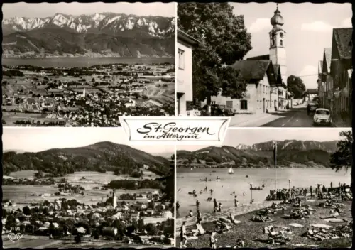 Ansichtskarte St. Georgen im Attergau Mehrbildkarte mit 4 Ortsansichten 1960