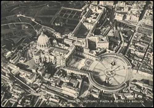 Vatikanstadt Rom Luftaufnahme CITTA DEL VATICANO Peter's square, Basilica 1955