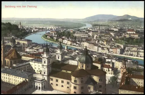 Ansichtskarte Salzburg Panorama-Ansicht von der Festung 1912