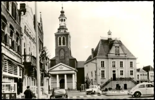 Postkaart Roosendaal Partie am Markt, Auto VW Käfer 1960