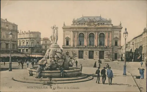 CPA Montpellier La Place de la Comédie 1910