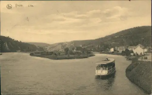 Postkaart Yvoir Panorama-Ansicht L'lle 1916   1. Weltkrieg Feldpost gelaufen