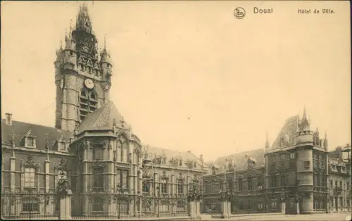 CPA Douai Dowaai Rathaus Hôtel de Ville 1916   1. Weltkrieg Feldpost gelaufen