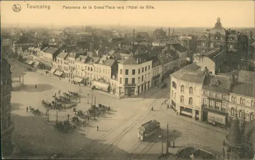 Tourcoing Panorama de la Grand'Place vers l'Hôtel de Ville 1916  1. WK Feldpost