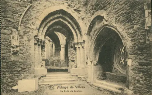 Feldpostkarte 1. WK Abbaye de Villers Un Coin du Cloître 1918   Feldpost gel