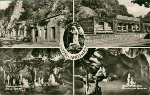Rübeland DDR Mehrbild-AK Ansichten der div. Tropfsteinhöhle 1971