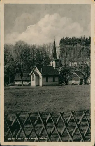 Ansichtskarte Elend (Harz) DDR AK Elend/Harz Die kleinste Kirche 1953