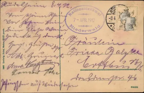 Ansichtskarte Bingen am Rhein Burg Rheinstein 1907