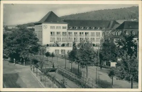 Ansichtskarte Oberschlema-Bad Schlema Kurhotel Brücke und Straße 1935