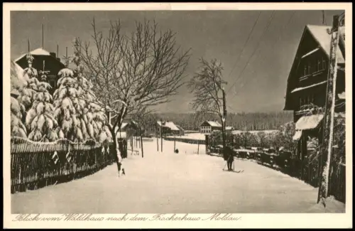 Postcard Moldau Moldava Straßenpartie im Winter 1928